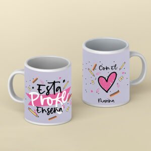 Taza Personalizada Profe Corazón- Hashtag Movil