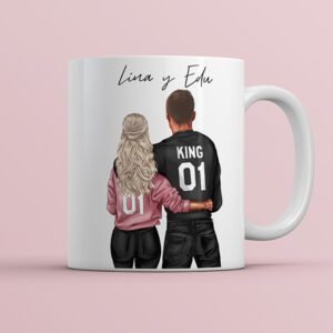taza pareja personalizada personajes