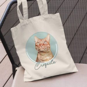 totebag personalizada con la foto y nombre de tu mascota