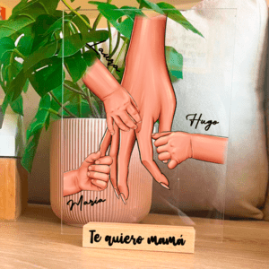 Placa Mamá Personalizada Con Peana De Madera