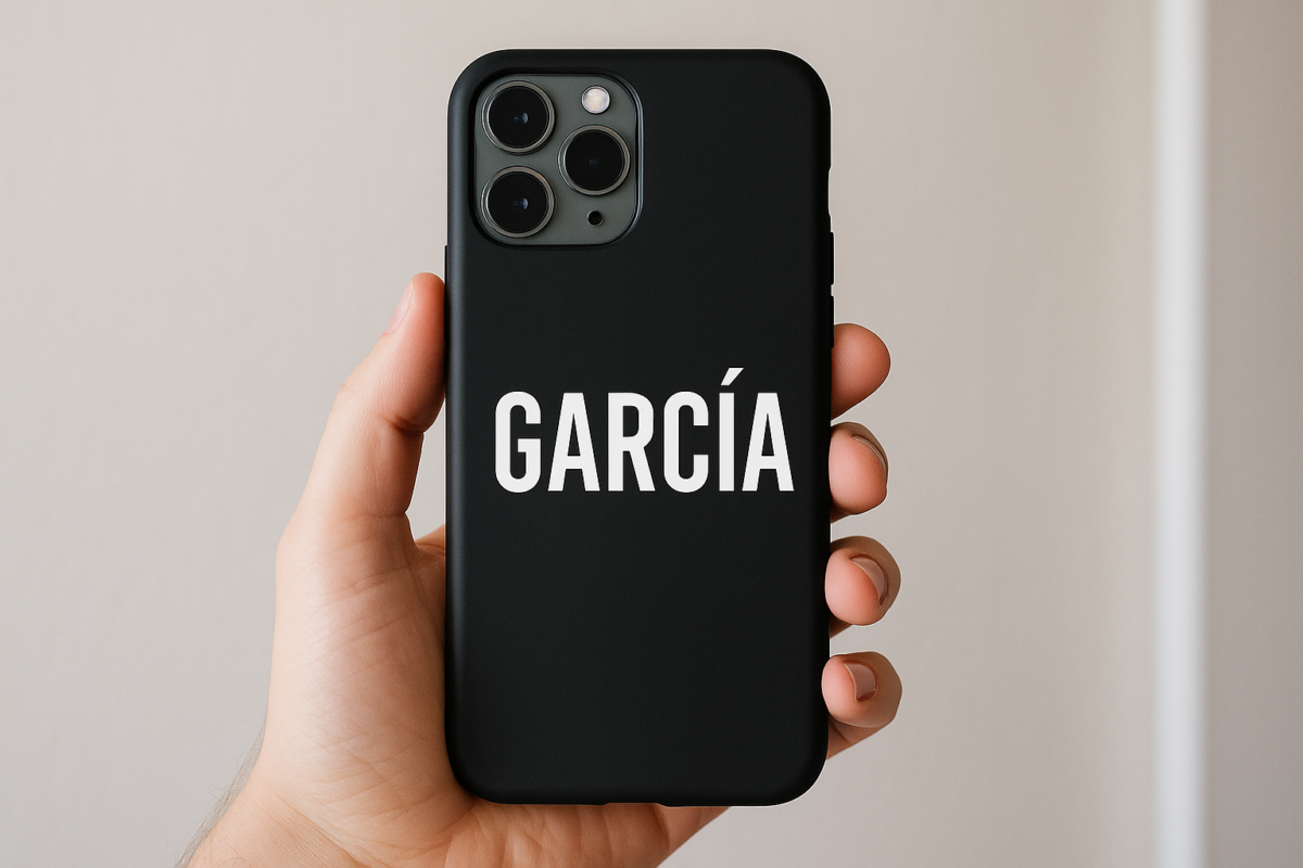 funda movil personalizada con apellido