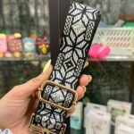 Cinta Movil Tela Negra Detalle Verde Con Adaptador