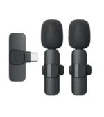 Mini Micrófono inalámbrico de solapa doble para smartphone USB-C