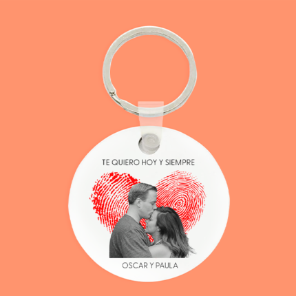 LLAVERO PERSONALIZADA HUELLA CORAZON
