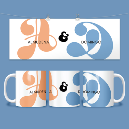 TAZA PERSONALIZADA INICIALES COLOR