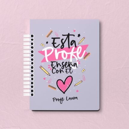 libreta personalizada profe corazon