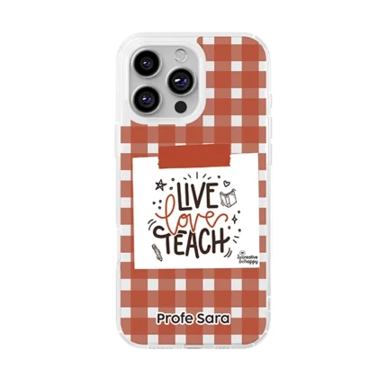 Funda Personalizada Live Love Teach para profesora