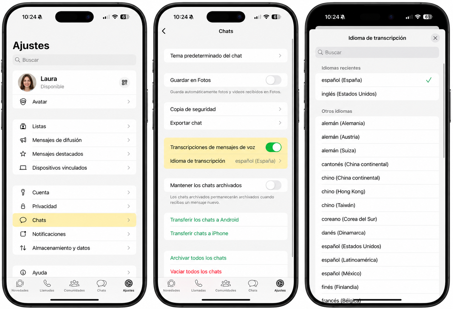 cómo transcribir audios de WhatsApp a texto en iphone